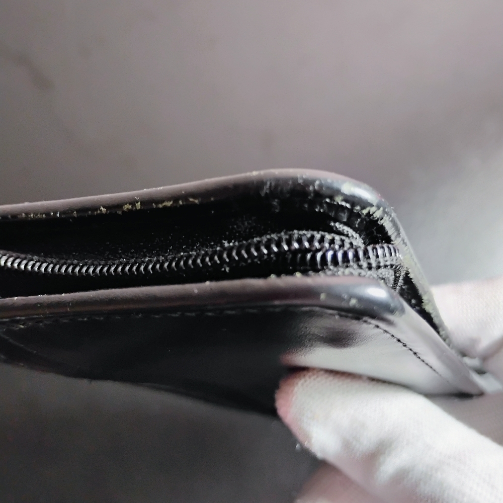 Black Faux Leather Zip Around Y2K Wallet - Picture 15 of 17
